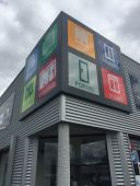 Enseigne magasin aluminium mécano soudé 2mm avec post laquage RAL7016S.JPG